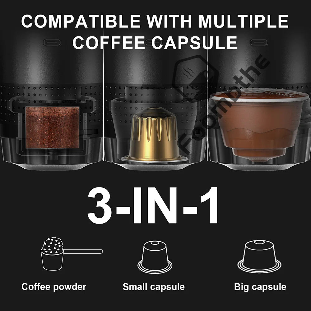 Portable 3-in-1 Wireless Espresso Coffee Maker