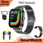 Smart Watch D8 PRO TWS 2-in-1 Fones de Ouvido Bluetooth com Chamada, NFC, Monitoramento de Frequência Cardíaca e Pressão Arterial, Reprodução de Música
