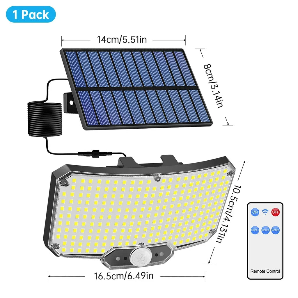 234LED Solar Lights Outdoor 3 Working Modes Super Bright Motion Sensor IP65 Waterproof Flood Wall Security Lights Garage Yard