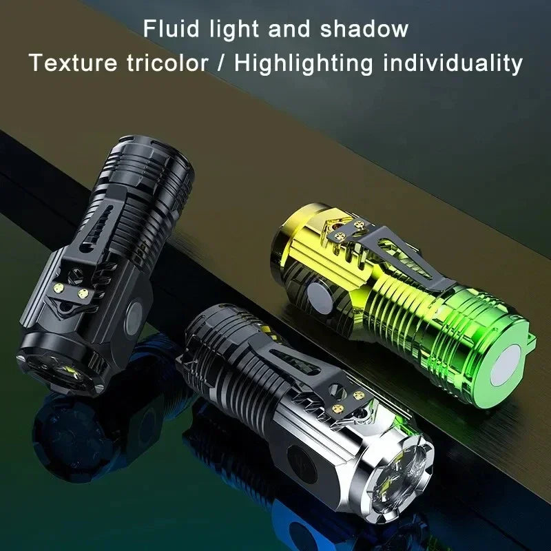 Mini 3LED Rechargeable Flashlight with Clip & Magnet