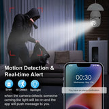 Smart Bulb Security Camera 360° WiFi with Night Vision & Motion Tracking