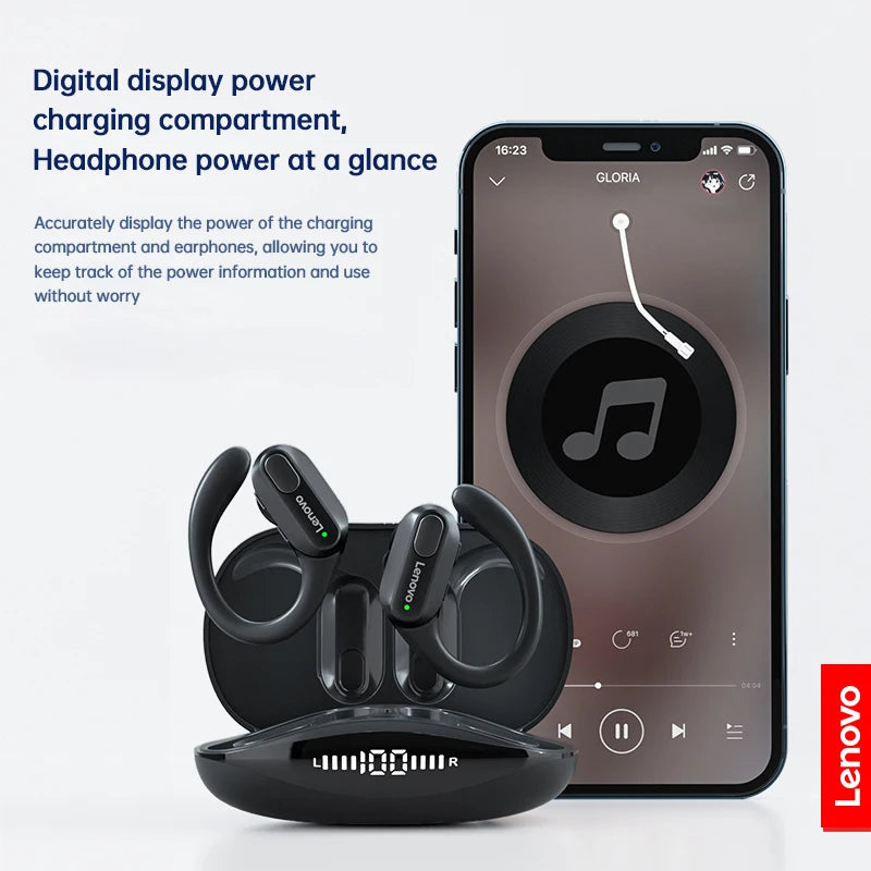 Lenovo XT80 Wireless Sports Earbuds – Bluetooth 5.3 with Mic & LED Power Display