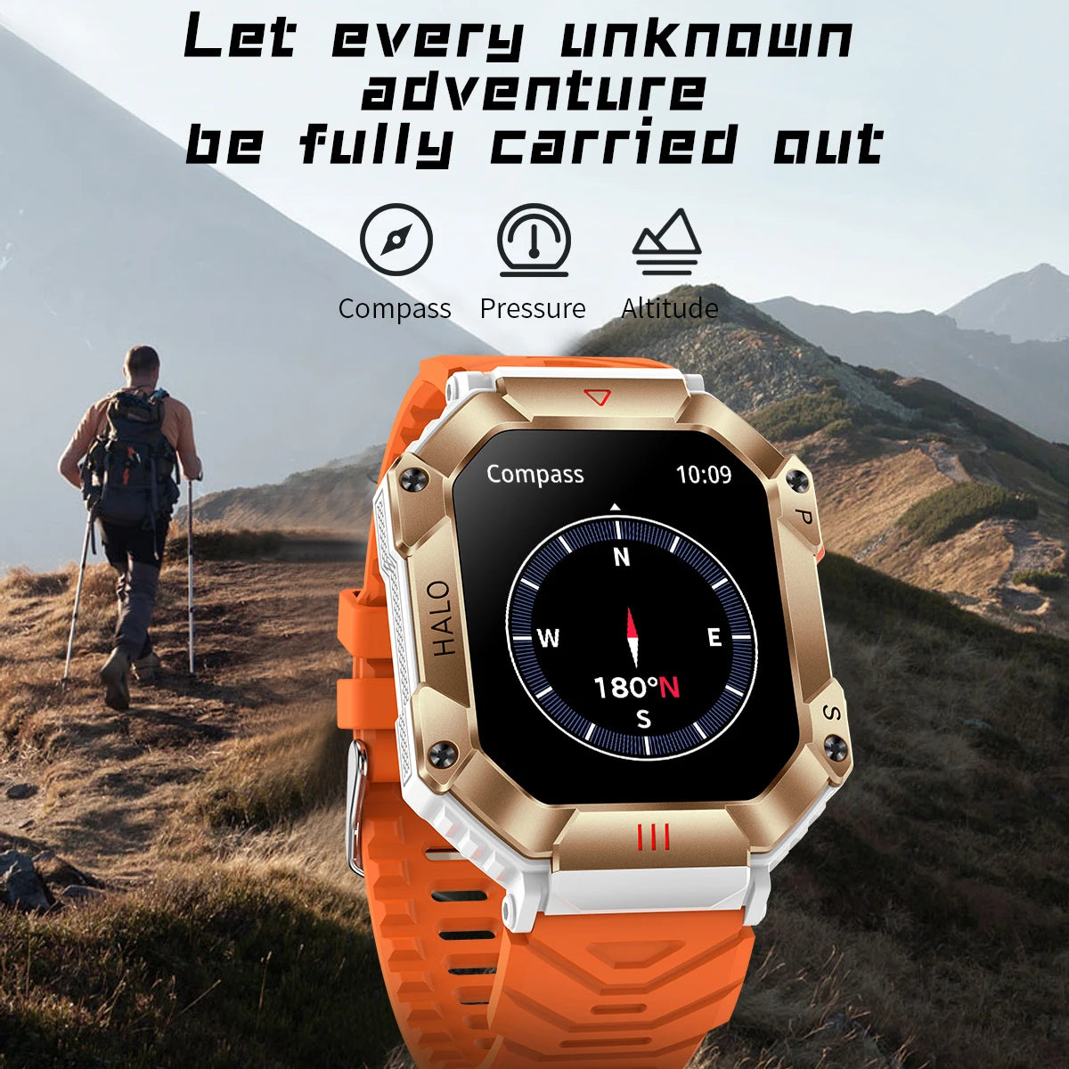 2025 Three Defense Military Men's Smart Watch lP68 Waterproof Outdoor Sports Large Screen Bluetooth Voice Call Smartwatch Gift