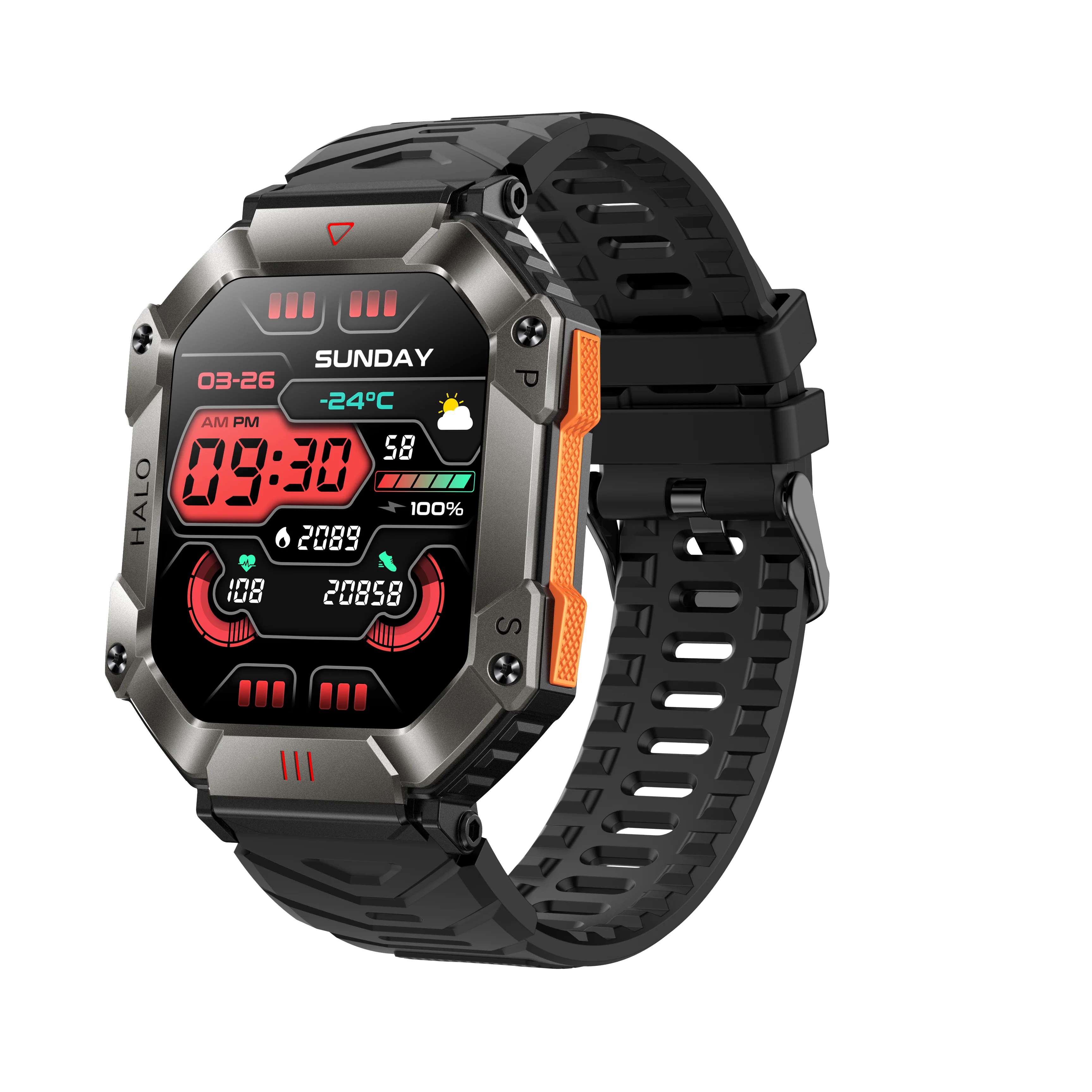 2025 Three Defense Military Men's Smart Watch lP68 Waterproof Outdoor Sports Large Screen Bluetooth Voice Call Smartwatch Gift