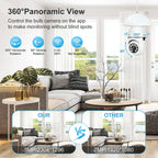 Smart Bulb Security Camera 360° WiFi with Night Vision & Motion Tracking