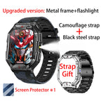 2025 Three Defense Military Men's Smart Watch lP68 Waterproof Outdoor Sports Large Screen Bluetooth Voice Call Smartwatch Gift