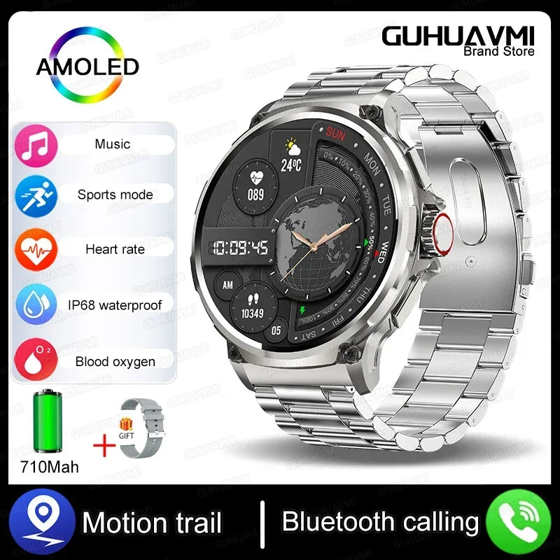 Xiaomi New 1.85-inch Ultra HD AMOLED Smart Watch Men GPS Bluetooth Call 710 Mah Battery Sport Fitness smartwatch For Huawei