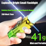 Mini 3LED Rechargeable Flashlight with Clip & Magnet