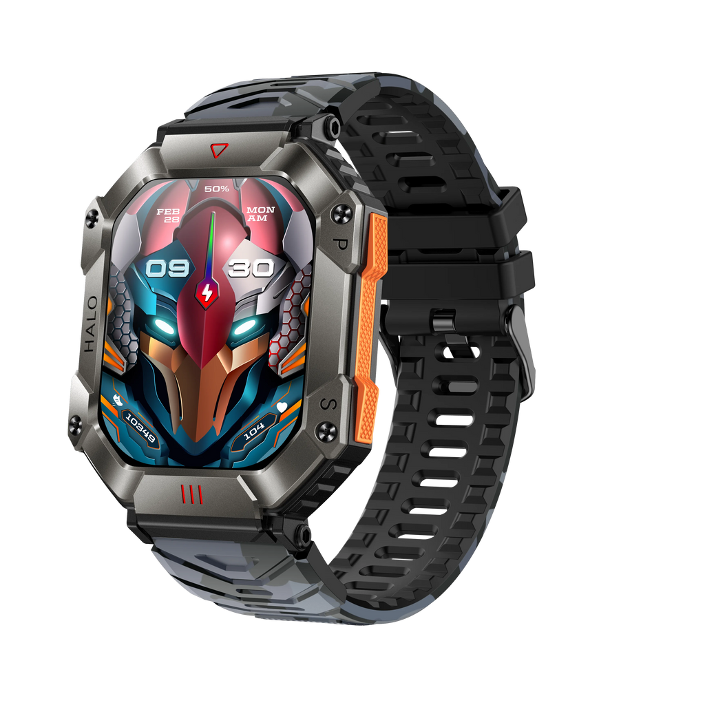 2025 Three Defense Military Men's Smart Watch lP68 Waterproof Outdoor Sports Large Screen Bluetooth Voice Call Smartwatch Gift