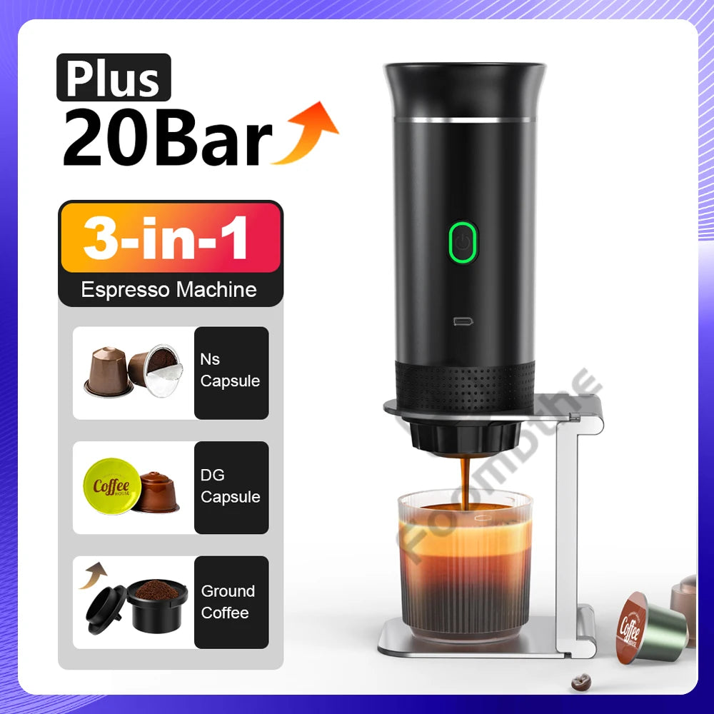 Portable 3-in-1 Wireless Espresso Coffee Maker