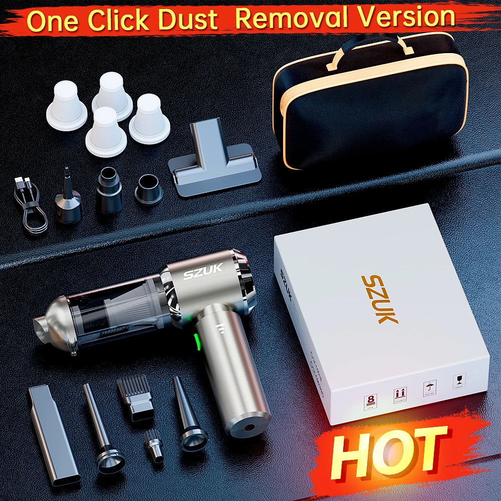 SZUK C012MAX Portable Car Vacuum Cleaner – Strong Suction & Wireless