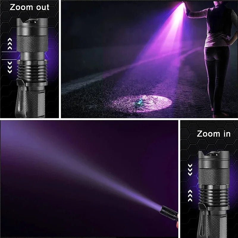 Mini UV LED Flashlight 395nm – Portable Detector Torch