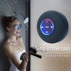 Portable Waterproof Bluetooth Speaker with LED & Suction Cup