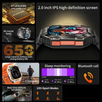 2025 Three Defense Military Men's Smart Watch lP68 Waterproof Outdoor Sports Large Screen Bluetooth Voice Call Smartwatch Gift