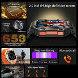 2025 Three Defense Military Men's Smart Watch lP68 Waterproof Outdoor Sports Large Screen Bluetooth Voice Call Smartwatch Gift