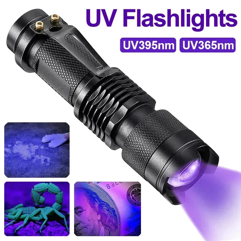 Mini UV LED Flashlight 395nm – Portable Detector Torch