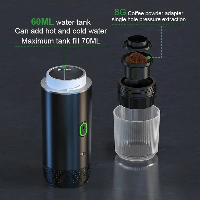 Portable 3-in-1 Wireless Espresso Coffee Maker