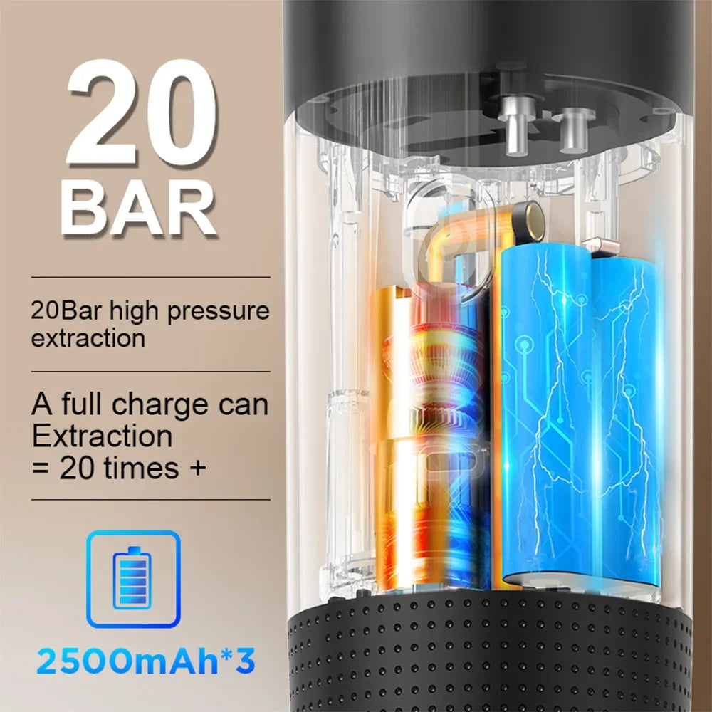 Portable 3-in-1 Wireless Espresso Coffee Maker