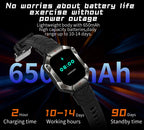 2025 Three Defense Military Men's Smart Watch lP68 Waterproof Outdoor Sports Large Screen Bluetooth Voice Call Smartwatch Gift
