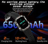 2025 Three Defense Military Men's Smart Watch lP68 Waterproof Outdoor Sports Large Screen Bluetooth Voice Call Smartwatch Gift