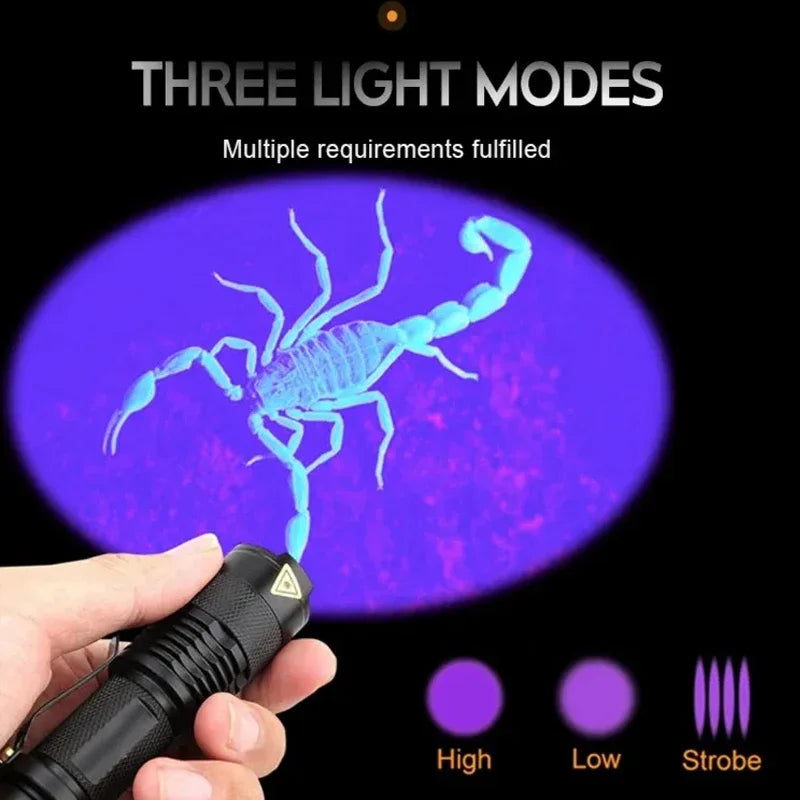 Mini UV LED Flashlight 395nm – Portable Detector Torch