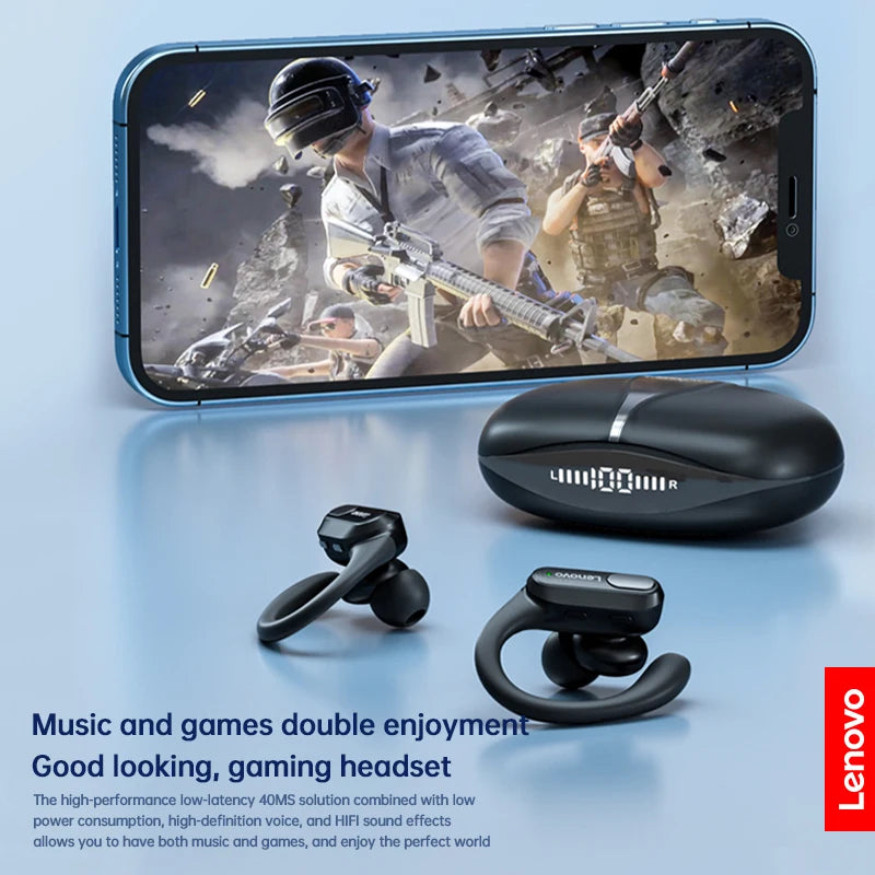 Lenovo XT80 Wireless Sports Earbuds – Bluetooth 5.3 with Mic & LED Power Display
