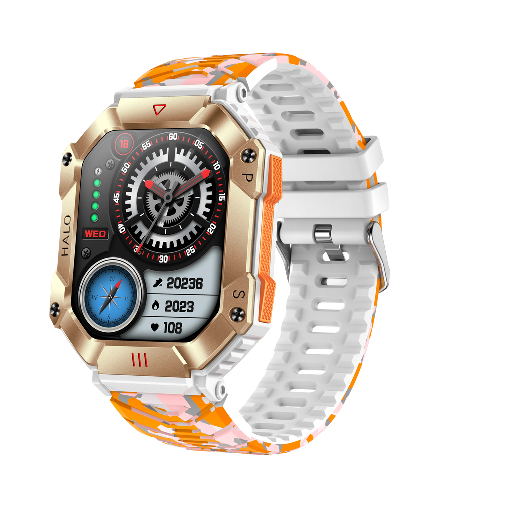 2025 Three Defense Military Men's Smart Watch lP68 Waterproof Outdoor Sports Large Screen Bluetooth Voice Call Smartwatch Gift