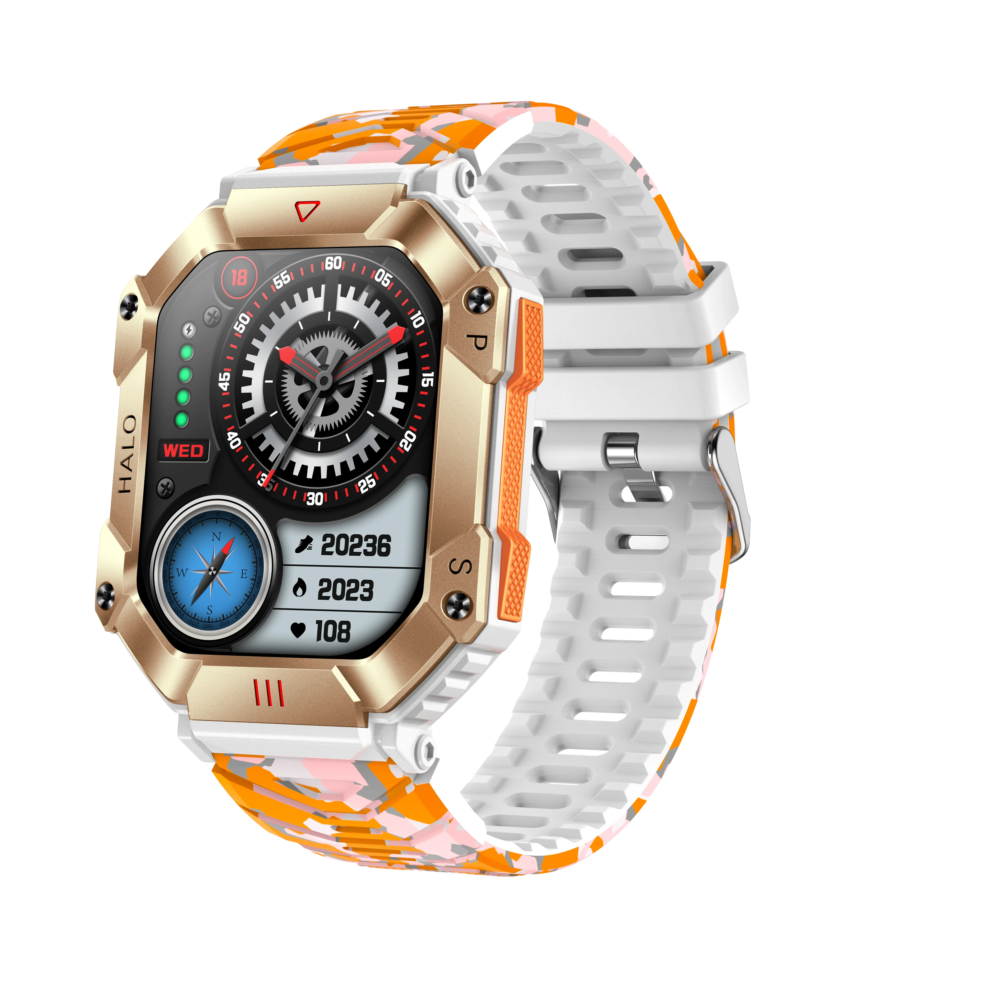 2025 Three Defense Military Men's Smart Watch lP68 Waterproof Outdoor Sports Large Screen Bluetooth Voice Call Smartwatch Gift