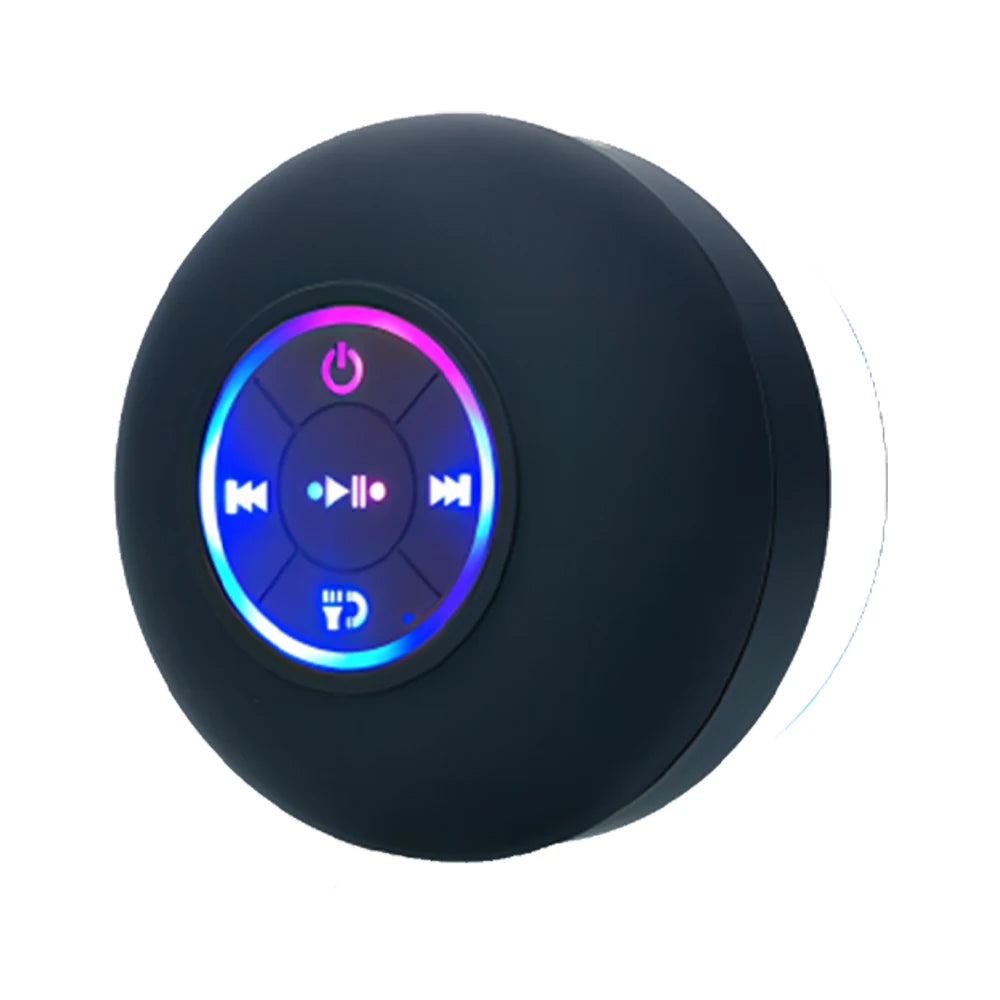 Portable Waterproof Bluetooth Speaker with LED & Suction Cup