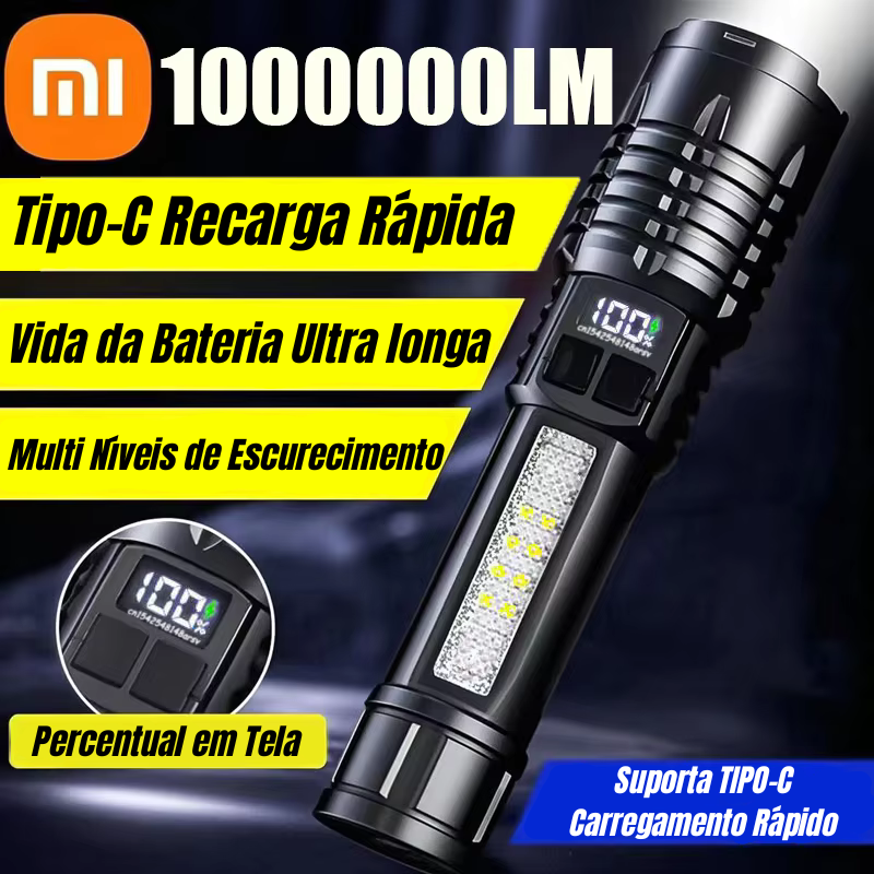 TurboLight X Lanterna Led Recarregável de Alta Potência, Acampamento, Pesca